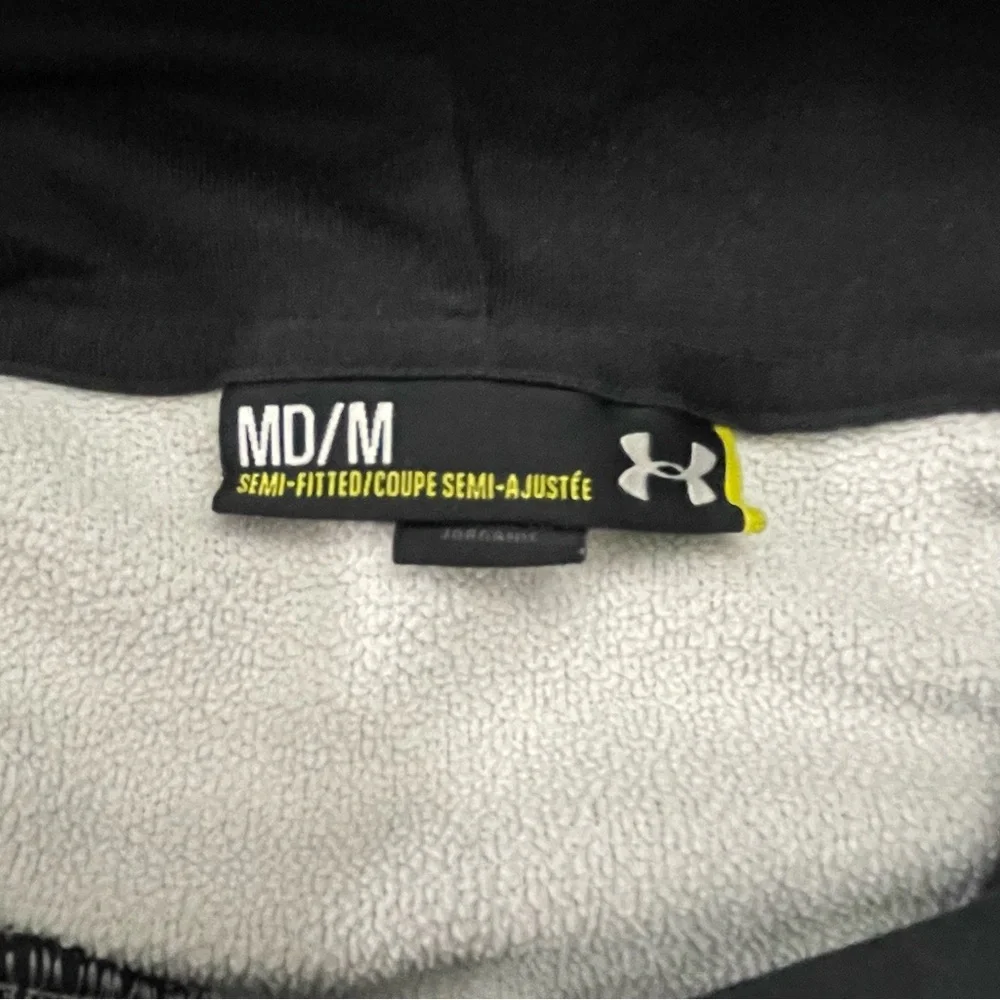 Under Armour Black Gray Hoodie Sweatshirt Mens M Long Sleeve College Athletics